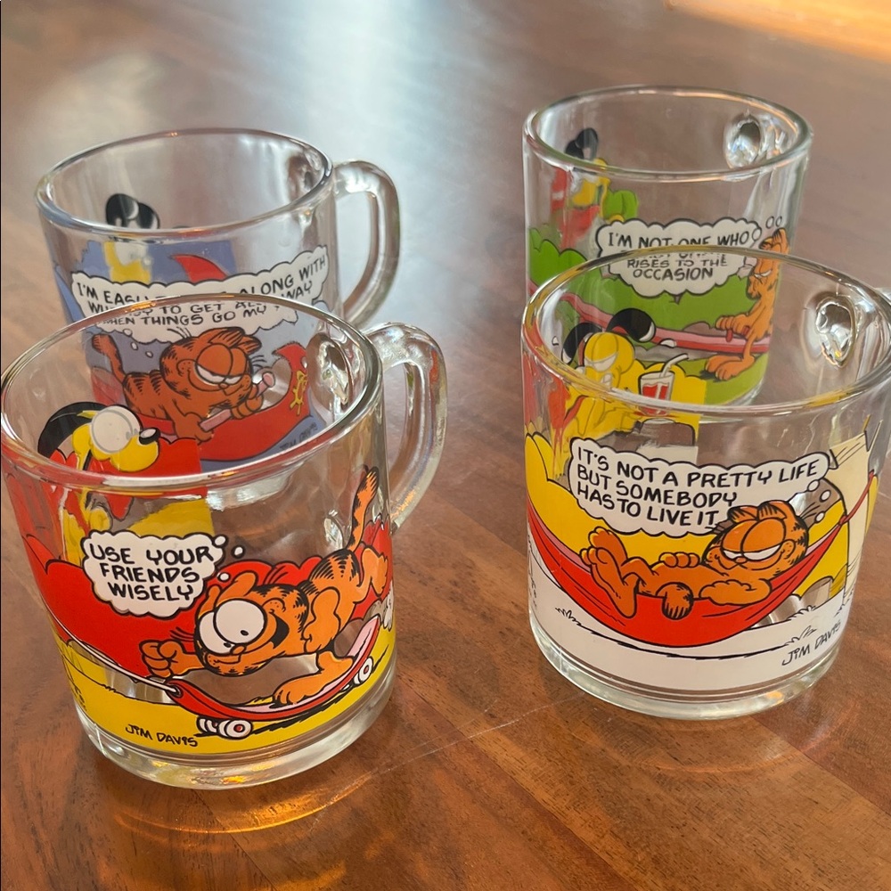 SET of 1980 Garfield Comic Retro Mugs McDonald’s Mug Set in Excellent Condition